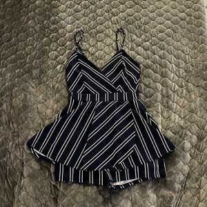 Blue Striped Skort Dress